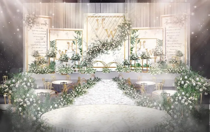 白绿婚礼图片(3150X2092(DPI:100))psd模版下载