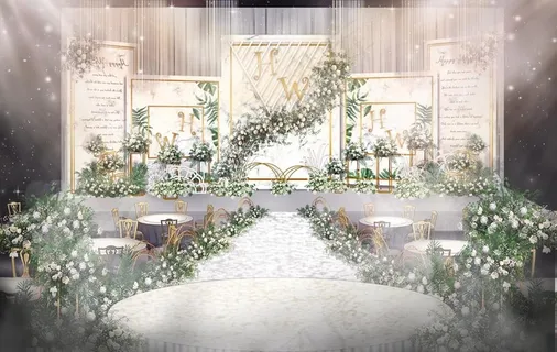 白绿婚礼图片 白绿婚礼图片