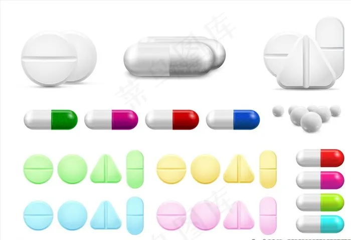 药丸插画图片ai矢量模版下载