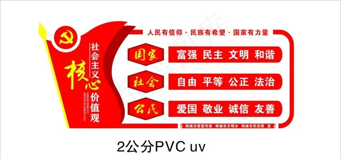 *核心价值观文化墙图片cdr矢量模版下载