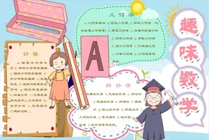 淡绿色数学手抄报Word模板图片