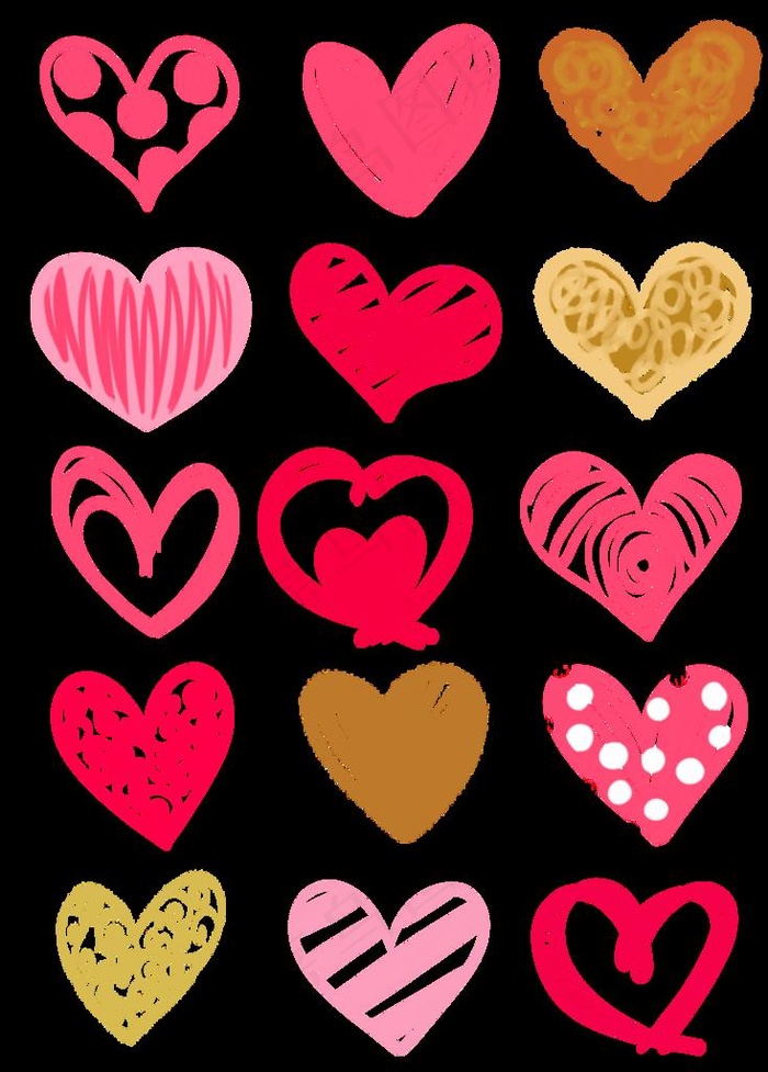 桃心矢量图图片