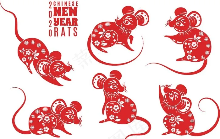 2020年鼠年剪纸图片