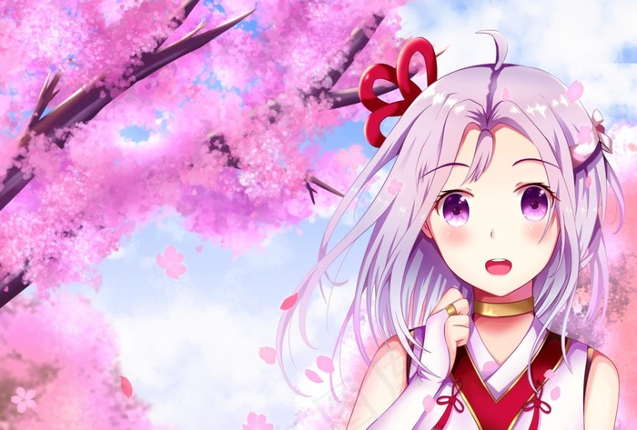 少女与樱花图片(4092X2893(DPI:350))psd模版下载