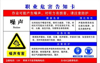 职业危害告知卡噪声图片