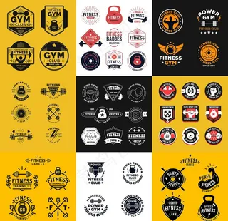 健身房健身训练LOGO标签设计图片