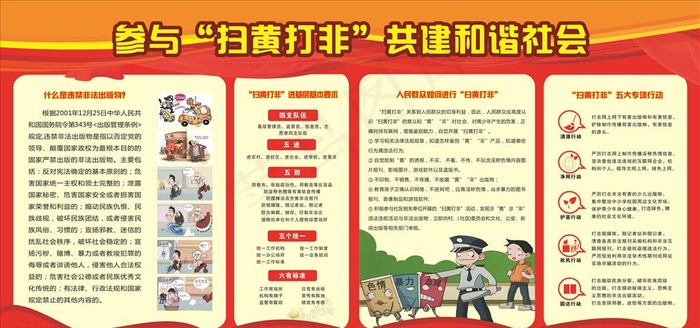 扫黄打非宣传栏图片