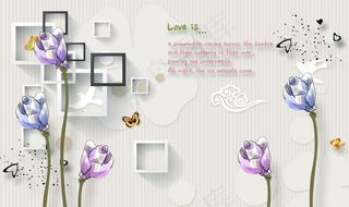 现代花卉简约框框家和电视背景墙图片