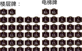 楼层牌 电梯牌图片