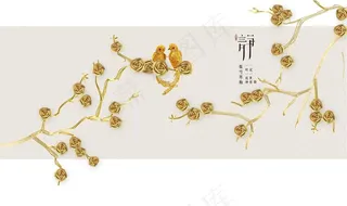 新中式背景墙图片