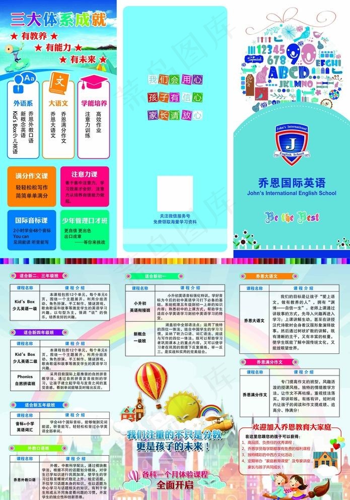 英语折页图片(3437X2551(DPI:300))psd模版下载