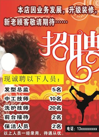 美发招聘图片