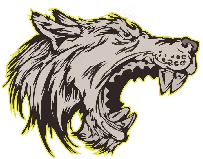 狼头图片ai矢量模版下载