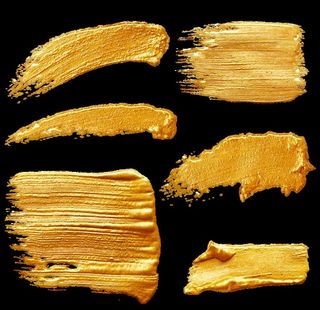 金色笔刷肌理丙烯油画图片