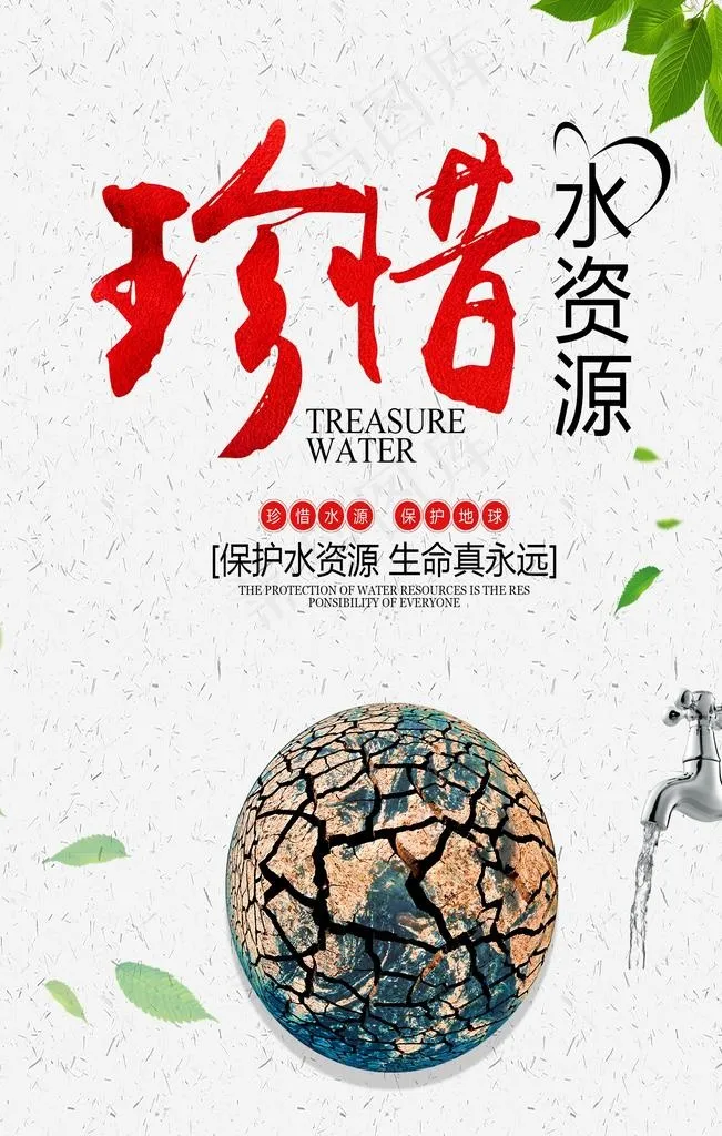 节约用水海报图片(1701X2551(DPI:72))psd模版下载