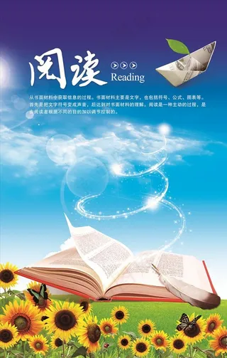 学校阅读快乐海报图片