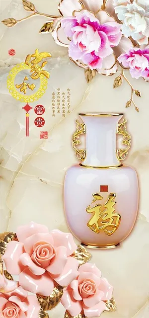 玉雕玉瓶花玄关图片