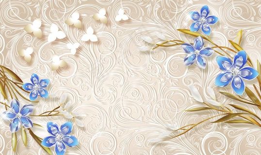 暗纹花朵温馨底纹壁画背景墙图片