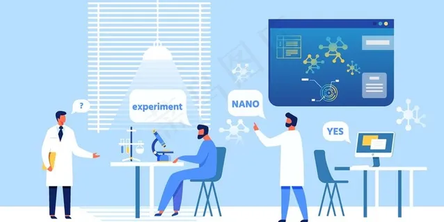 化学研究实验插画图片