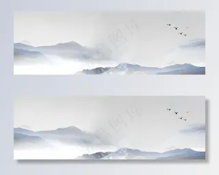 中国风背景 山水 水墨画图片