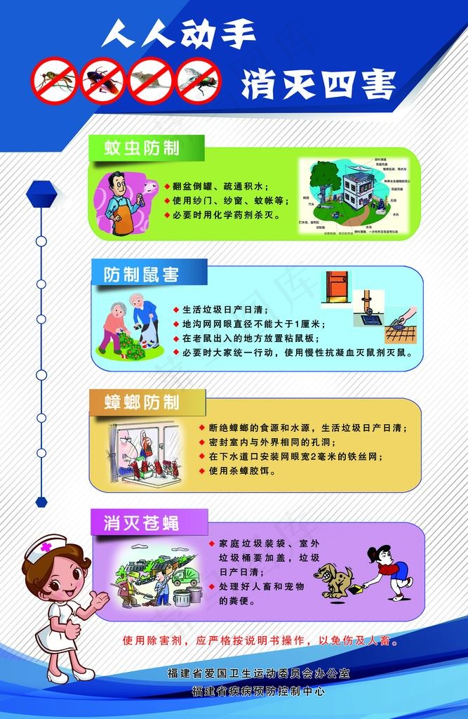 人人动手 消灭四害图片(6850X10039(DPI:300))psd模版下载