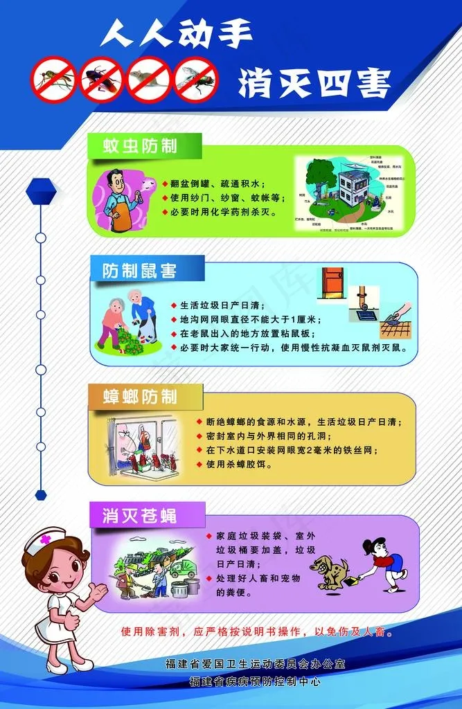 人人动手 消灭四害图片(6850X10039(DPI:300))psd模版下载