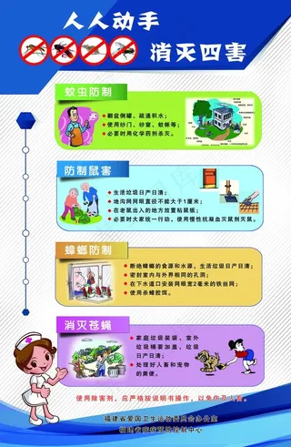 人人动手 消灭四害图片