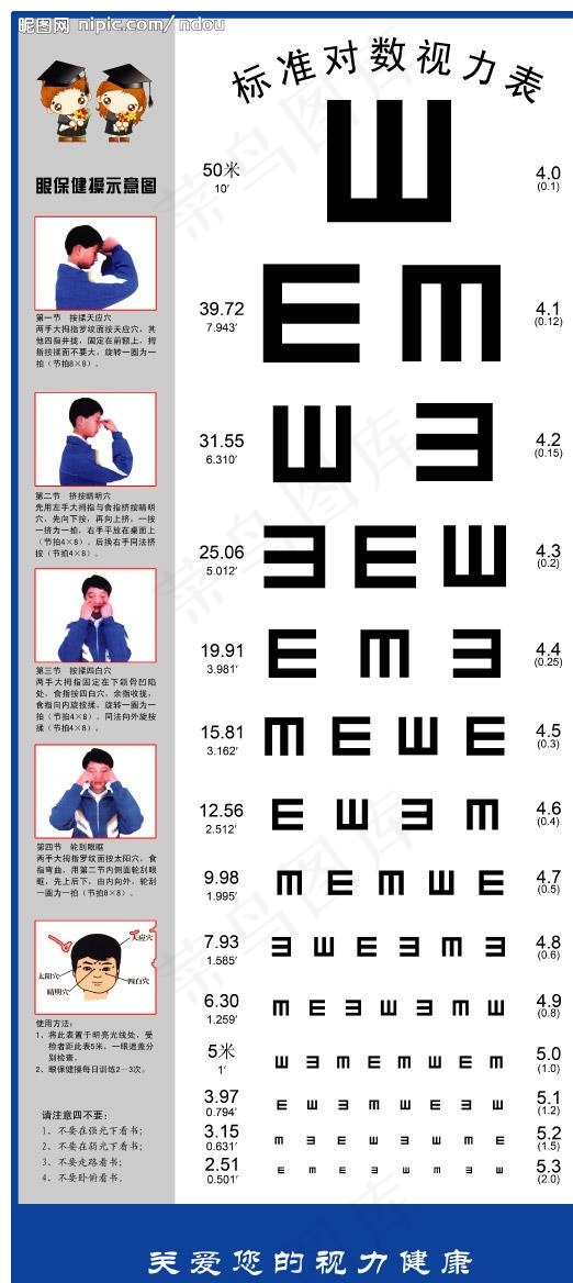 标准视力表图片psd模版下载