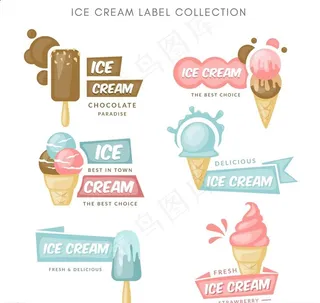 冰淇淋标签矢量图片