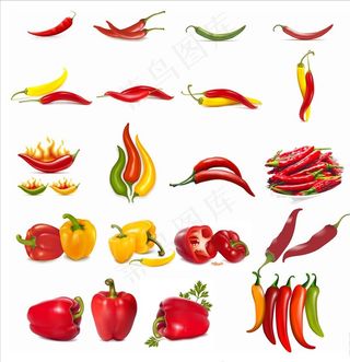 矢量辣椒灯笼椒素材图片