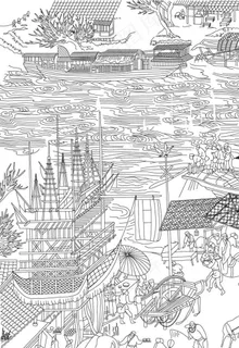 清明上河图线稿图片