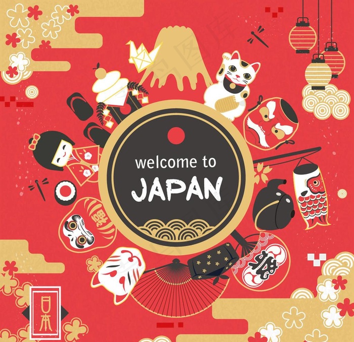 日本文化图片eps,ai矢量模版下载