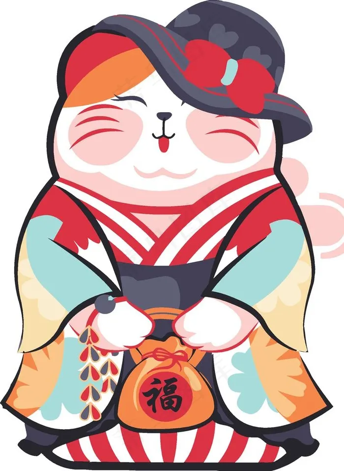 招财猫图片eps,ai矢量模版下载