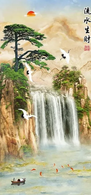 流水生财玄关图片