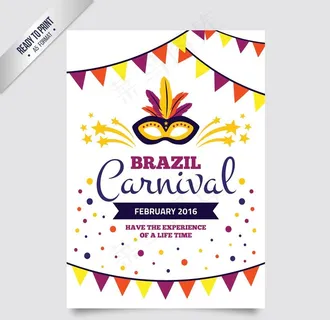 可爱的巴西狂欢节的海报图片