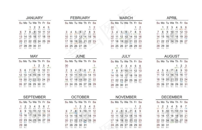 2019年月历图片ai矢量模版下载