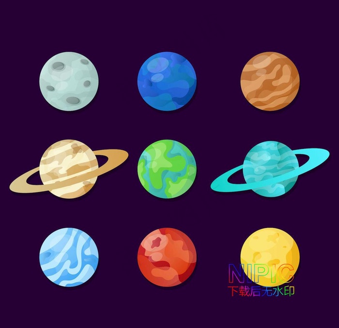 卡通星球行星图片ai矢量模版下载