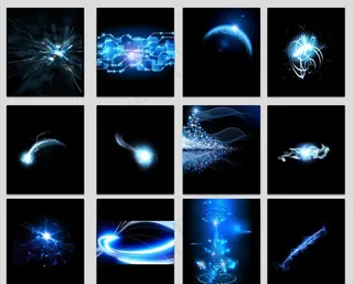 蓝色酷炫科技光效光线PNG素材图片