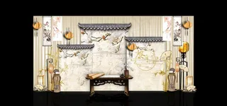 中式香槟色婚礼图片