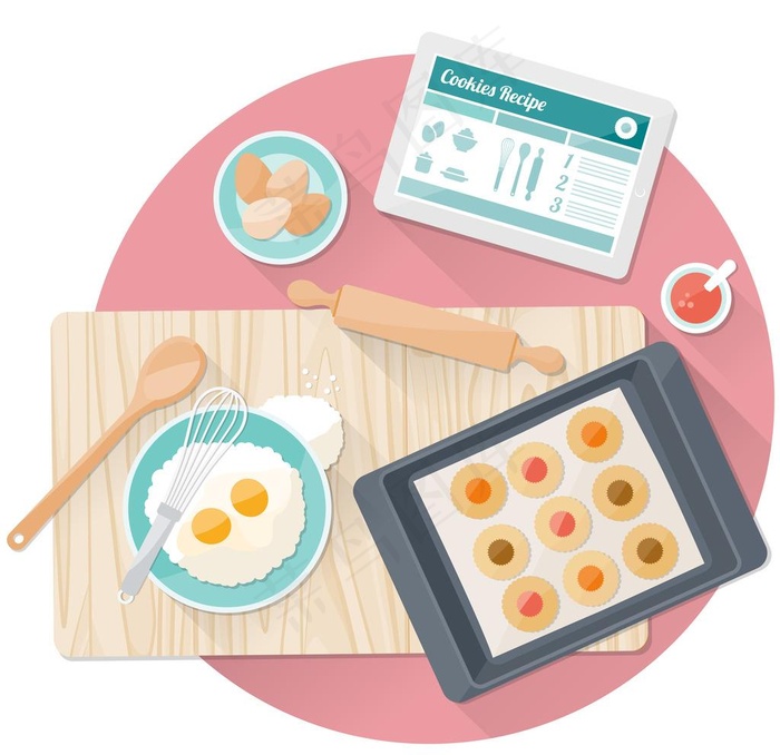 扁平化厨艺美食图片