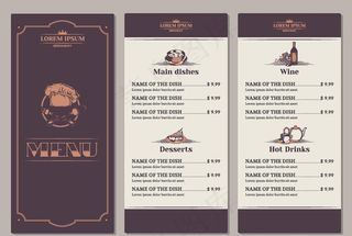 高档餐牌模板图片