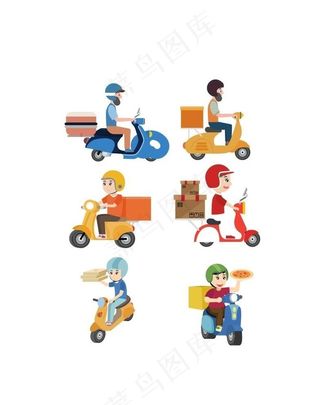 卡通外卖员图片