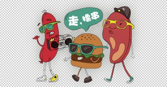 卡通美味烧烤图片