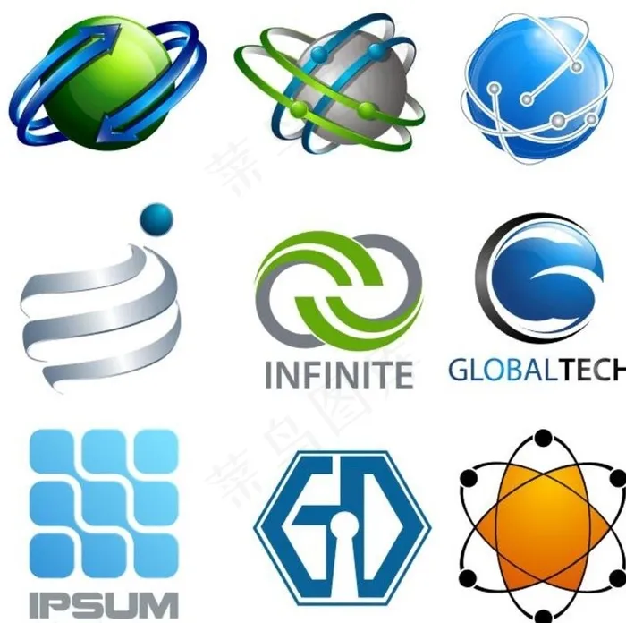 科技logo图片ai矢量模版下载