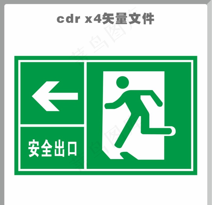 安全出口图片cdr矢量模版下载
