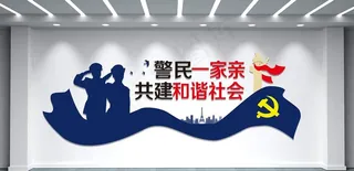 警队文化墙图片