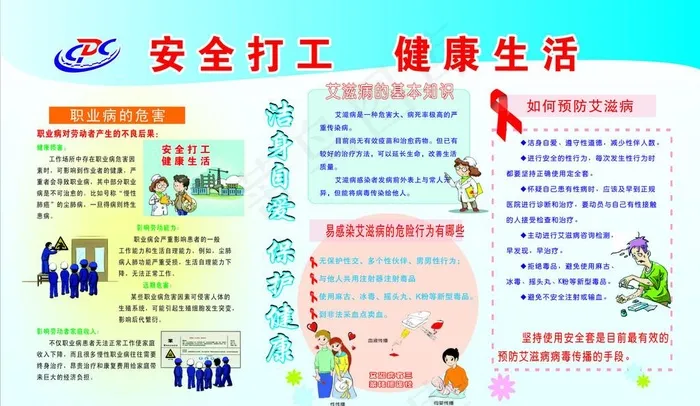 安全打工 健康生活图片cdr矢量模版下载