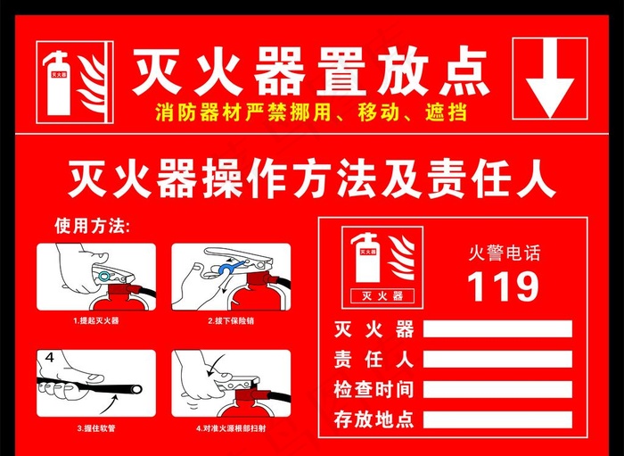 灭火器放置点图片cdr矢量模版下载