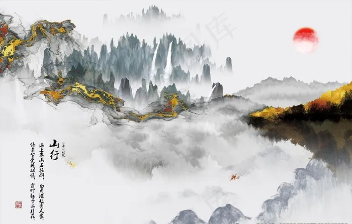 唯美山水背景图片(8504X5669(DPI:72))psd模版下载