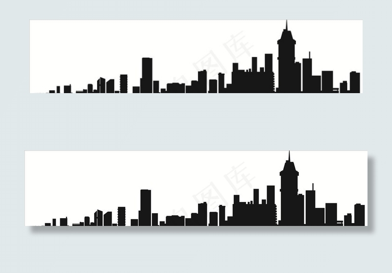 城市剪影 城市建筑轮廓 建筑群图片